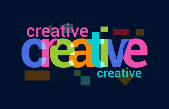 Creative Colorful Overlapping Vector Letter Design Dark Background