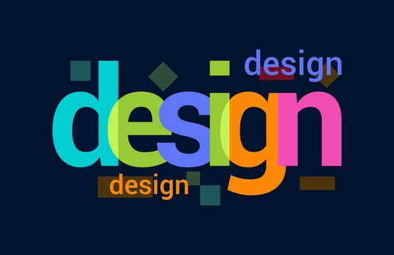 Design Colorful Overlapping Vector Letter Design Dark Background