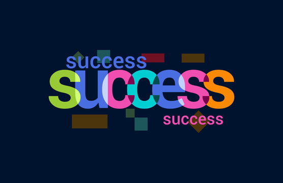 Success Colorful Overlapping Vector Letter Design Dark Background