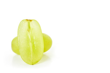 green grape diet fruit organic on white background