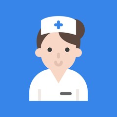 Nurse, medical and hospital related flat design icon set