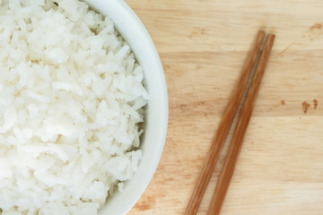 cooked white basmati rice  bowl natural food