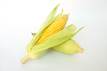 corn on the cob, husk organic food nature background