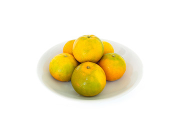 orange bowl fruit fresh on white background