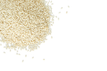 white sesame seed on white background