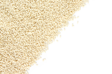 white sesame seed on white background