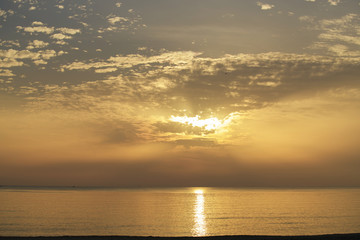 The sea the morning quiet grim atmosphere feeling lonely