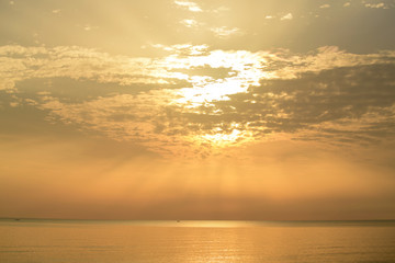 Fototapeta premium The sea the morning quiet grim atmosphere feeling lonely