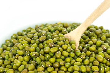 mung bean green in spoon texture