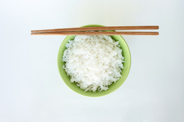 cooked white basmati rice  bowl natural food