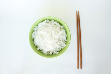 cooked white basmati rice  bowl natural food