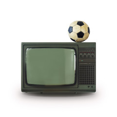 old tv ball white background 