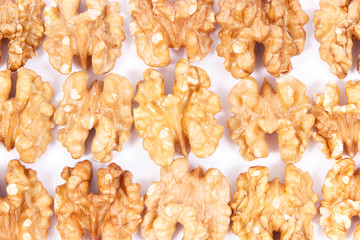 Walnuts as fruit containing iron, omega 3 acids, vitamins and minerals, healthy nutrition concept