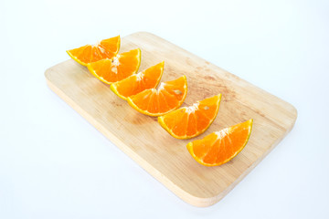 orange slice fruit fresh on white background