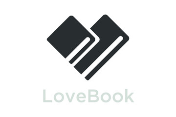 Book Heart symbol logo icon design template elements. Vector Illustration.