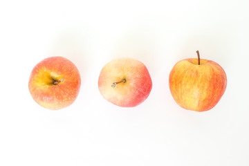 red apple on white background