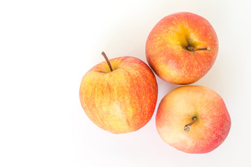 red apple on white background