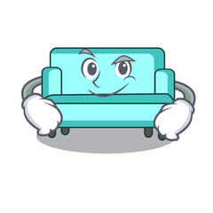 Smirking sofa character cartoon style
