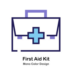First aid kit mono color icon