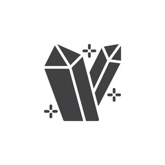 Magic crystal stones vector icon. filled flat sign for mobile concept and web design. Minerals simple solid icon. Symbol, logo illustration. Pixel perfect vector graphics