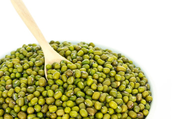mung bean green in spoon texture