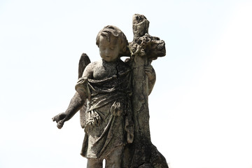 sculpture of little angel in the Christian cemetery