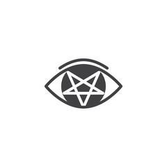 Pentagram eye vector icon. filled flat sign for mobile concept and web design. Eye Of evil simple solid icon. Symbol, logo illustration. Pixel perfect vector graphics