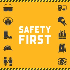 industrial security and protective equipment for worker illustration, flat design