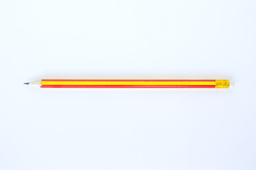 red, yellow pencil tool art on white background