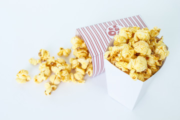 popcorn white box on white background