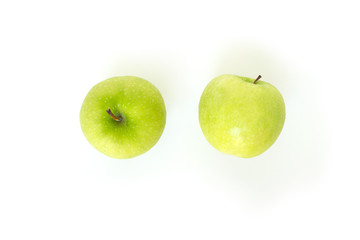 green apple on white background