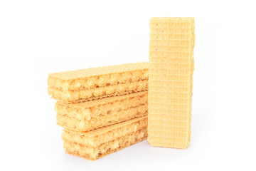 wafer milk dessert on white background