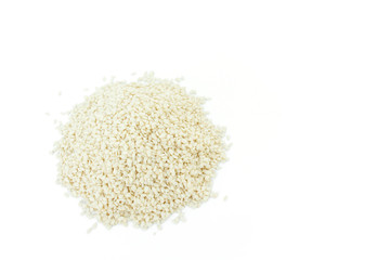 white sesame seed on white background