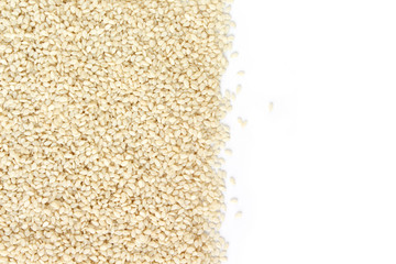 white sesame seed on white background