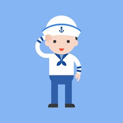 navy, cute character, professional set, flat design