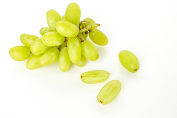 green grape diet fruit organic on white background