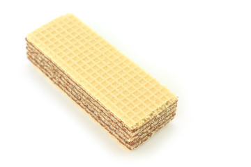 wafer chocolate dessert on white background