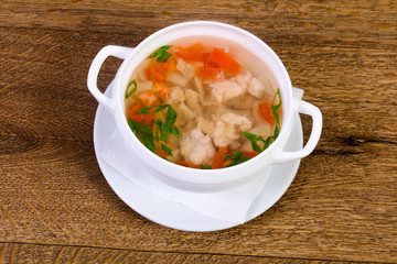 Chicken soup with carrot