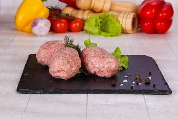 Raw pork cutlet
