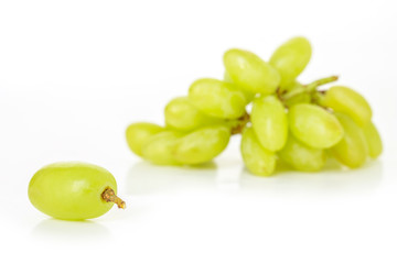 green grape diet fruit organic on white background