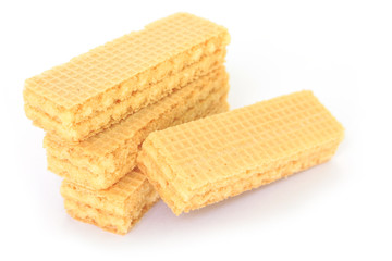wafer milk dessert on white background