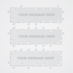 Pieces Puzzle. Signboard. Story board. Banner.