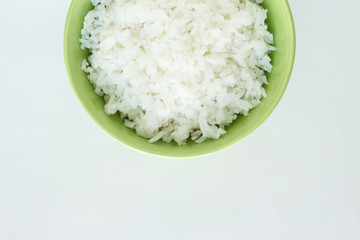 cooked white basmati rice  bowl natural food