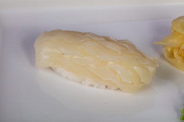 Japanese sushi with squid