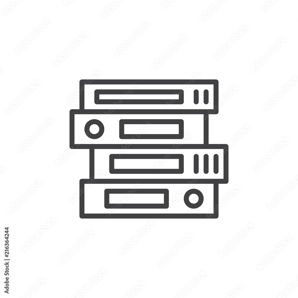 Poster stack of ring binders outline icon. linear style sign for mobile concept and web design. stacked off