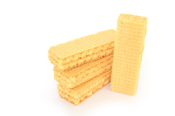 wafer milk dessert on white background