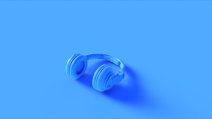 Blue Modern Headphones 3d illustration