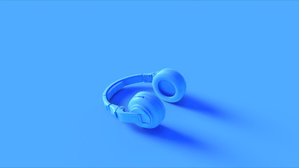 Blue Modern Headphones 3d illustration