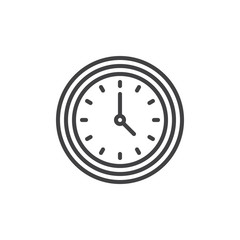 Wall clock outline icon. linear style sign for mobile concept and web design. Circle Watch simple line vector icon. Time Symbol, logo illustration. Pixel perfect vector graphics