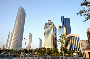 Fototapeta na wymiar Skyscrapers in Abu Dhabi, United Arab Emirates